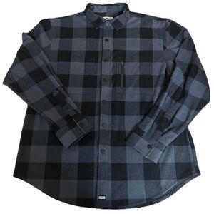 Barbell Apparel Frontier Flannel Over Shirt Size XL, Black and Grey